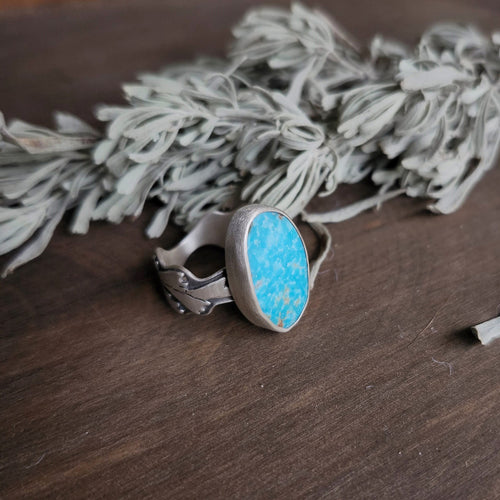 Turquoise Sagebrush Cocktail Ring Size 8.5