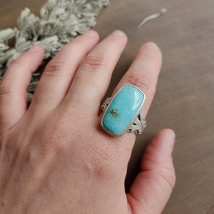 Turquoise Sagebrush Cocktail Ring Size 11