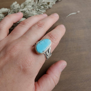 Turquoise Sagebrush Cocktail Ring Size 10