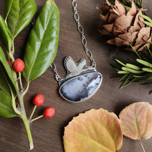 Sandhill Crane Necklace with Dendritic Agate