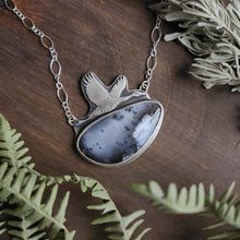 Sandhill Crane Necklace with Dendritic Agate